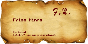 Friss Minna névjegykártya